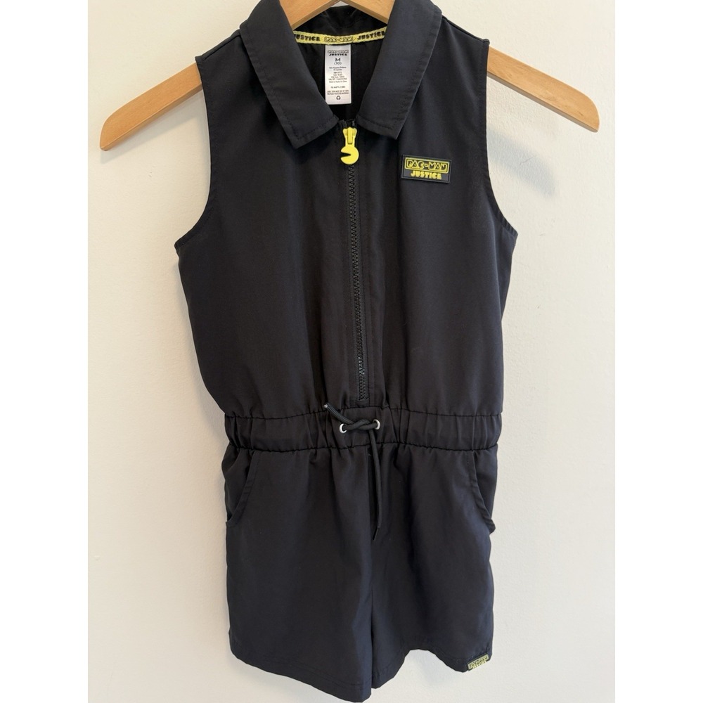 Justice Girls Black Sleeveless PAC Man Romper  M (10)